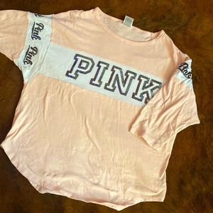 Size Medium Oversized Pink Shirt with Sequins